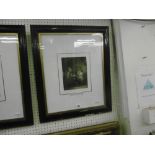 A PAIR OF FRAMED ETCHINGS