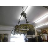 A GILT BRONZE HANGING LIGHT