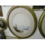 PAIR OF FRAMED VICTORIAN PASTORAL LAKE SCENES, WATERCOLOURS,