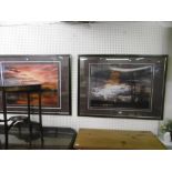 A PAIR OF A LARGE SIGNED CONTEMPORARY PHOTOGRAPHIC PRINTS LANDSCAPES