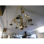 A BRASS CHANDELIER