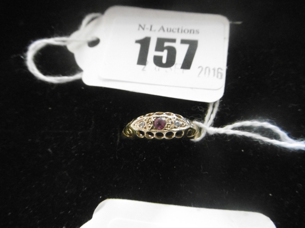 A 9CT GOLD RUBY AND DIAMOND RING - Image 2 of 2