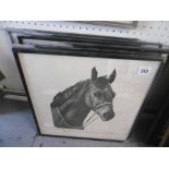 SIX FRAMED HORSE PRINTS