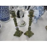 PAIR OF BRASS CANDLESTICKS