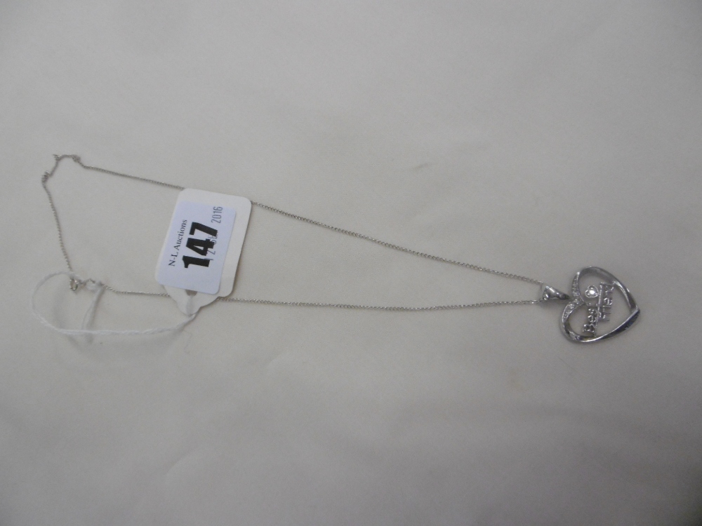 A 925 SILVER BEST FRIEND HEART PENDENT ON CHAIN