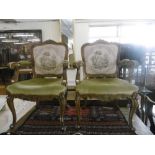 PAIR OF FRENCH SALON ELBOW CHAIRS