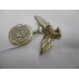 A 9CT GOLD EAGLE PENDENT AND A ST CHRISTOPHER