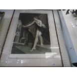 A FRAMED PRINT OF LADY GODIVA