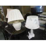 A MODERN TABLE LAMP PLUS ONE OTHER
