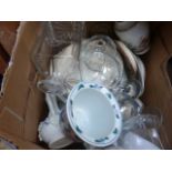 Box of mixed ceramics and glassware