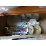Box of mixed ceramics including Imari and Colclough