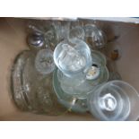 Box of mixed glassware including fruit bowls