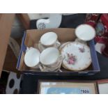 Box of ceramics including Colclough part tea set