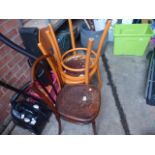 Pair of painted chairs plus one other