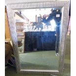 BEVELLED EDGE MIRROR. Modern bevelled edge rectangular mirror, 75 x 103cm