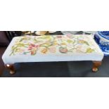 EMBROIDERED STOOL. Vintage embroidered stool, L ~ 77cm