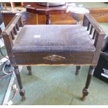UPHOLSTERED PIANO STOOL. Vintage upholstered piano stool