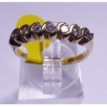 GOLD HALF ETERNITY RING. 9ct gold seven stone diamond half eternity ring, 0.25ct, size P