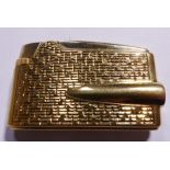 9CT GOLD RONSON LIGHTER. 9ct yellow gold Ronson lighter c1960s, 71g