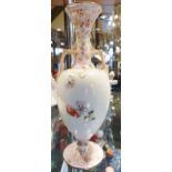 ROYAL DOULTON VASE. Royal Doulton floral twin handled vase, H ~ 23cm