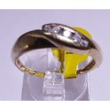 GOLD FIVE STONE RING. 9ct gold five stone dress ring, size Q