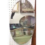 OVAL MIRROR. Oval bevelled edge  mirror 61 x 35cm