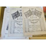 VINTAGE EPHEMERA. Ephemera items including Snapper journal of East Yorks Regiment and British Red