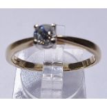 GOLD DIAMOND SOLITAIRE RING. 9ct gold 0.25ct diamond solitaire ring, size Q/R