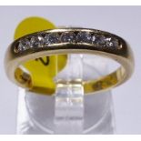 GOLD HALF ETERNITY RING. 18ct gold 0.27ct seven stone diamond half eternity ring, size P