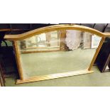 GILT OVERMANTLE MIRROR. Large gilt framed overmantle mirror 122 x 78cm