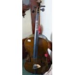 VINTAGE CELLO. Vintage unmarked cello