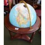 ILLUMINATED GLOBE. Large Modern illuminated globe on wooden base