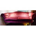 TWO SEATER SETTEE. Red upholstered two seater settee