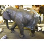 LEATHER ELEPHANT. Large decorative leather elephant,  H ~ 49cm