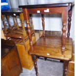 MIXED FURNITURE LOT. Two pine square tables, nest of two tables and storage cupboard