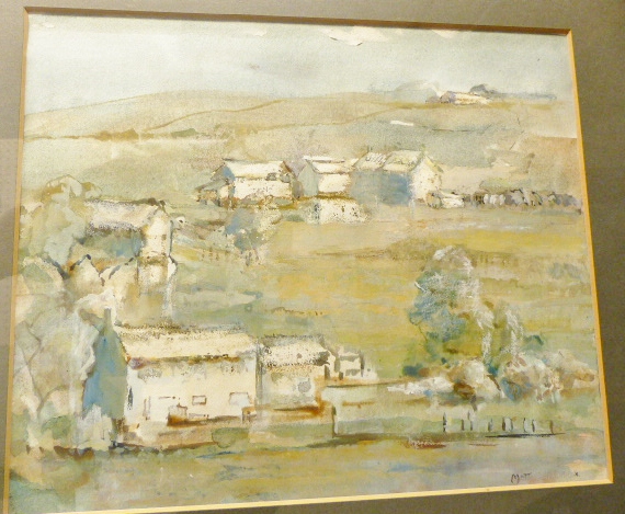 VILLAGE SCENE WATERCOLOUR. Framed and glazed watercolour of village scene signed Matt Williams, 26 x