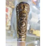 WWI SWAGGER STICK. WWI Royal Marines white metal topped swagger stick