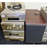 DENON STEREO SYSTEM. Denon stereo system including tuner, amplifier, CD player and cassette player