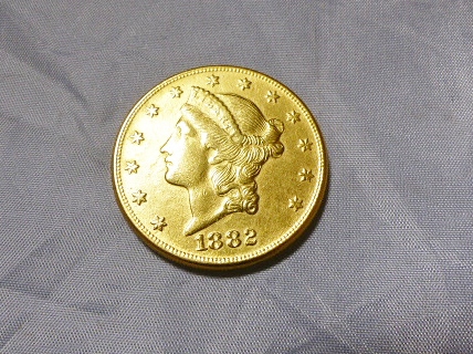 1882 GOLD DOUBLE EAGLE  $20. 1882 gold $20 double eagle coin, please see pictures for condition, - Image 2 of 2