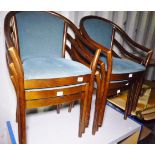 SIX STACKING CHAIRS. Set of six upholstered stacking chairs