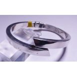 SILVER HINGED BANGLE. Sterling silver fancy hinged bangle