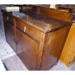 OAK SIDEBOARD. Oak sideboard with two drawers over two cupboards, L ~ 122cm