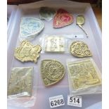 VINTAGE RALLY PLAQUES. Tray of vintage transport rally plaques