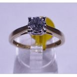 9CT GOLD DIAMOND SOLITAIRE RING. 9ct gold 0.25ct diamond solitaire ring, size P/Q