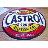 CAST IRON CASTROL SIGN. Cast iron Castrol sign, D ~ 20cm