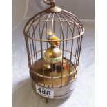 BIRD CAGE CLOCK. Brass large bird cage clock, H ~ 19cm