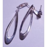 SILVER EARRINGS. Pair of 925 silver twist drop earrings