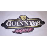 CAST IRON SIGN. Cast iron Guiness sign L ~ 28cm