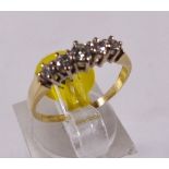 18CT DIAMOND RING. 18ct gold five stone diamond ring, 0,30ct, size L/M