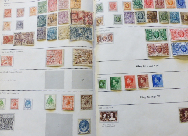 BRITISH STAMPS. Album of British stamps including seahorses